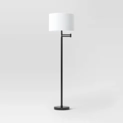 Metal Column Swing Arm Floor Lamp Black/White - Threshold™ -Threshold™ GUEST 0b572553 9e4a 4352 9d32 63a09bdeccc9 1