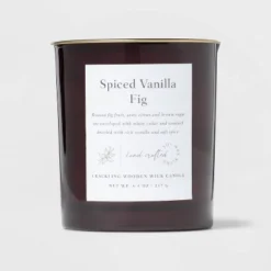 Clear Colored Glass With Woodwick And Brass Metal Inset Lid Spice Vanilla Fig Candle Purple - Threshold™ 9 Clear Colored Glass With Woodwick And Brass Metal Inset Lid Spice Vanilla Fig Candle Purple - Threshold™ -Threshold™ GUEST 164b0c6a 9ab3 436c a9d4 968eb3e3b85f