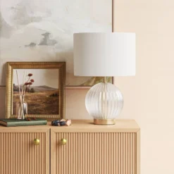 Threshold™ 47 Small Ribbed Glass Lamp Base Clear - Threshold™