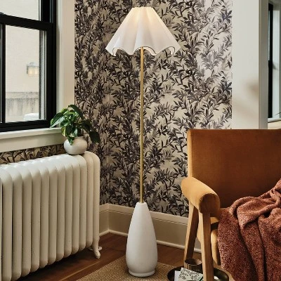 Wavy Shade Collection Ceramic Floor Lamp White - Threshold™ 1 Wavy Shade Collection Ceramic Floor Lamp White - Threshold™