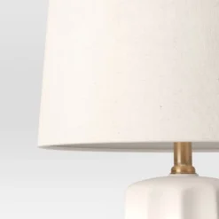 24.75"x13" Ribbed Ceramic Table Lamp Cream - Threshold™: Bedside, Nightstand, No Assembly Required -Threshold™ GUEST 63f45e03 e589 4143 aca6 a7dcb7fccaab