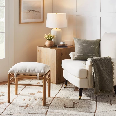 24"x16" Ceramic Assembled Table Lamp White - Threshold™ Designed With Studio McGee: Ribbed Design, Dimmable, UL Listed 2 24"x16" Ceramic Assembled Table Lamp White - Threshold™ Designed With Studio McGee: Ribbed Design, Dimmable, UL Listed - Image 2