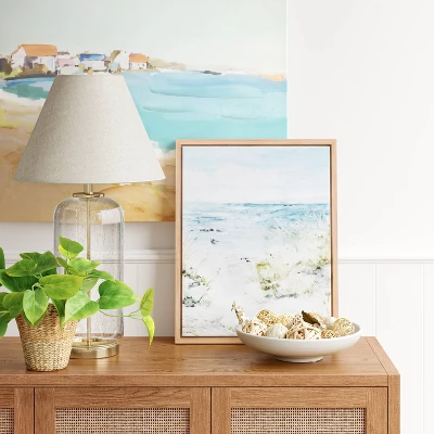 Bubble Glass With Brass Detail Large Lamp Base Clear - Threshold™ 1 Bubble Glass With Brass Detail Large Lamp Base Clear - Threshold™