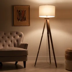 Oak Wood Tripod Floor Lamp Dark Brown - Threshold™ -Threshold™ GUEST 7ebe78b1 2217 42bc 84d8 550a06a23c29