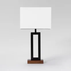Threshold™ 13 Weston Window Small Lamp Base Black - Threshold™: Modern Rectangle, No Assembly Required, ETL Listed