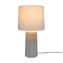 24.75"x13" Ribbed Ceramic Table Lamp Cream - Threshold™: Bedside, Nightstand, No Assembly Required -Threshold™ GUEST 8d52711a c725 4f37 8aea 5129e7053dfa