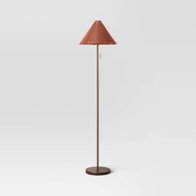 Floor Lamp With Leather Shade Brown - Threshold™ 1 Floor Lamp With Leather Shade Brown - Threshold™