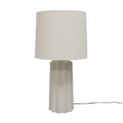 24.75"x13" Ribbed Ceramic Table Lamp Cream - Threshold™: Bedside, Nightstand, No Assembly Required -Threshold™ GUEST 96f810ed 5982 4937 8d06 f357b31b7c91