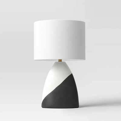 20.5"x12.5" Modern Table Lamp Black/White - Threshold™: Ceramic Base, Linen Shade, UL Listed, No Assembly Required 1 20.5"x12.5" Modern Table Lamp Black/White - Threshold™: Ceramic Base, Linen Shade, UL Listed, No Assembly Required