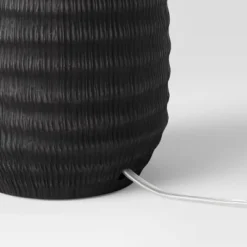 12.25"x5.25" Small Textured Ceramic Lamp Base Black - Threshold™: Chic Raised Design, ETL Listed -Threshold™ GUEST a3bfca16 5ea4 4360 a59b e71f9d0dabfc