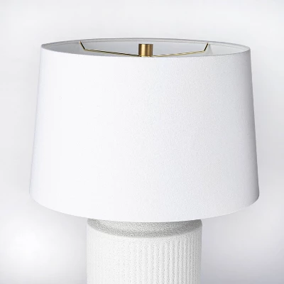 24"x16" Ceramic Assembled Table Lamp White - Threshold™ Designed With Studio McGee: Ribbed Design, Dimmable, UL Listed 3 24"x16" Ceramic Assembled Table Lamp White - Threshold™ Designed With Studio McGee: Ribbed Design, Dimmable, UL Listed - Image 3