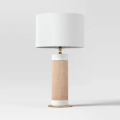 Ceramic Table Lamp With Natural Wrap White - Threshold™ -Threshold™ GUEST b631c81c 33d1 4715 9813 066da6c38938