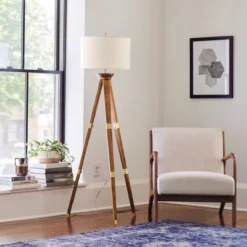 60"x16" Tripod Floor Lamp Oak Tone Wooden Finish - Threshold™: Elegant Standing Lighting, 3-Way Switch, UL Listed 14 60"x16" Tripod Floor Lamp Oak Tone Wooden Finish - Threshold™: Elegant Standing Lighting, 3-Way Switch, UL Listed -Threshold™ GUEST c2f8f53a ec73 4620 85f4 88ec9ed0366f 1