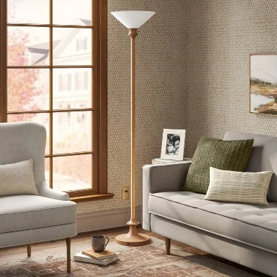 Torchiere Floor Lamp Natural Brown - Threshold™ 2 Torchiere Floor Lamp Natural Brown - Threshold™ - Image 2