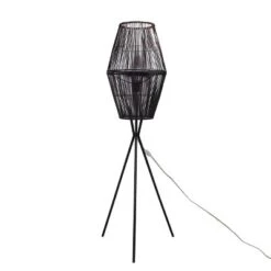 Diamond Tripod Floor Lamp Black With Rattan Shade (Includes LED Light Bulb) - Threshold™: Nautical Standing Illumination -Threshold™ GUEST d5ce8c13 feb5 4c57 aa77 24bbec866966