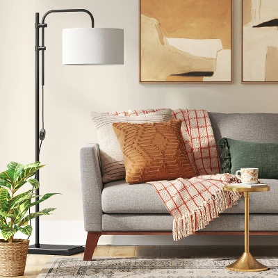 72"x16" Knox Floor Lamp - Threshold™: Modern Black Standing Lamp With Dimmer Switch 2 72"x16" Knox Floor Lamp - Threshold™: Modern Black Standing Lamp With Dimmer Switch - Image 2