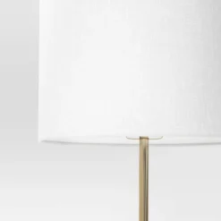 60"x20.5" Floor Lamp With Marble Table - Threshold™: Modern Standing Lamp With Polyester Shade -Threshold™ GUEST f47368fb 22f8 4dcf 9923 994f717eb398